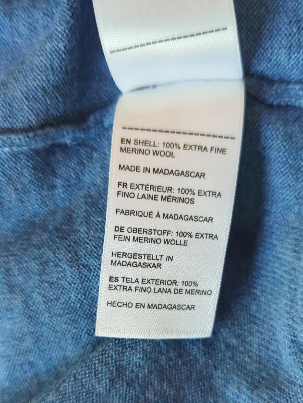 Untuckit Blue Merino Wool Quarter Zip Sweater